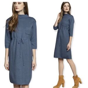 POL  Blue Denim Color Sweater Dress Med Weight Knee Length Size Small NWT💕